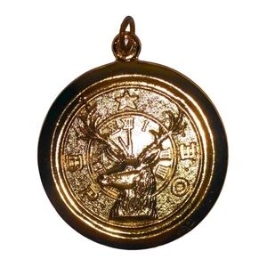 B. P. O. E. ELKS PENDANT MEDALLION GOLD TONE CHARM